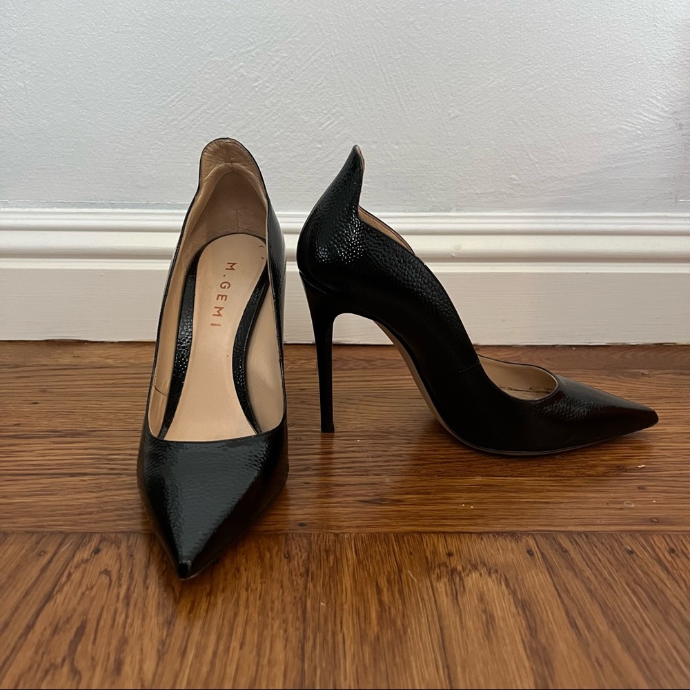 M. Gemi patent leather black stilettos